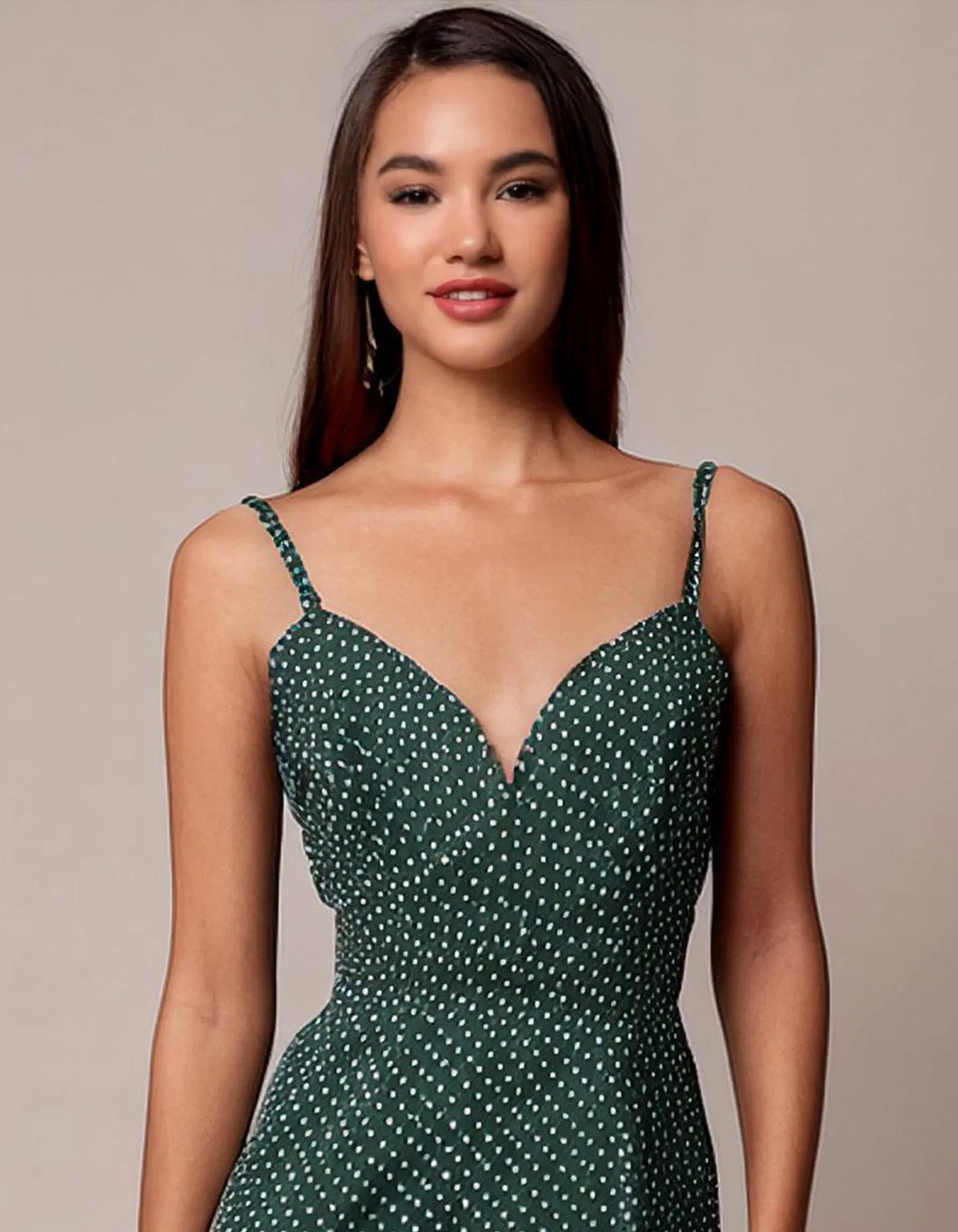 Emerald Elegance Slip Midi Dress