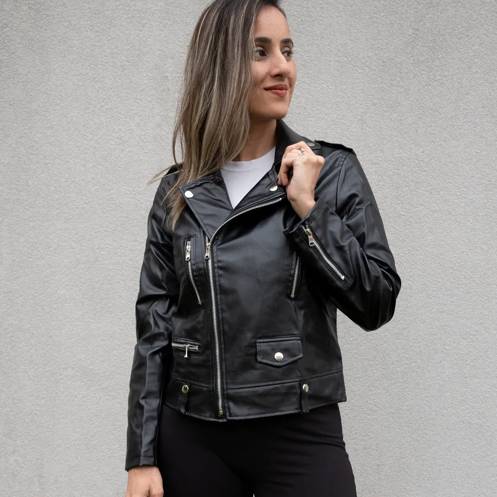 (Faux Leather) Black Until Death Do Us Part Bridal Shower Leather Jacket