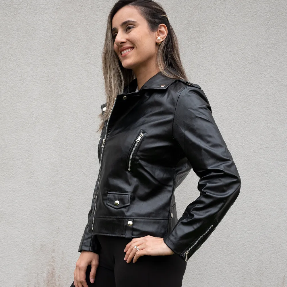 (Faux Leather) Black Until Death Do Us Part Bridal Shower Leather Jacket