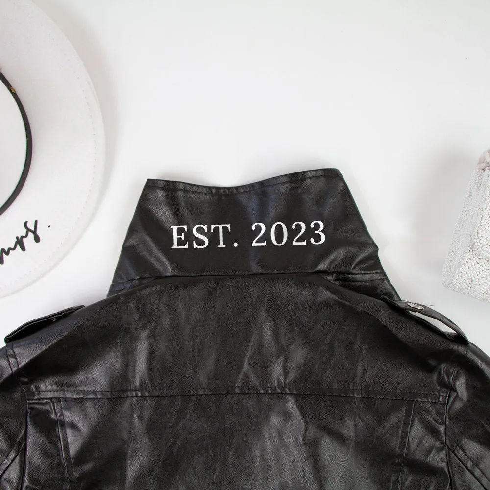 (Faux Leather) Black Until Death Do Us Part Bridal Shower Leather Jacket