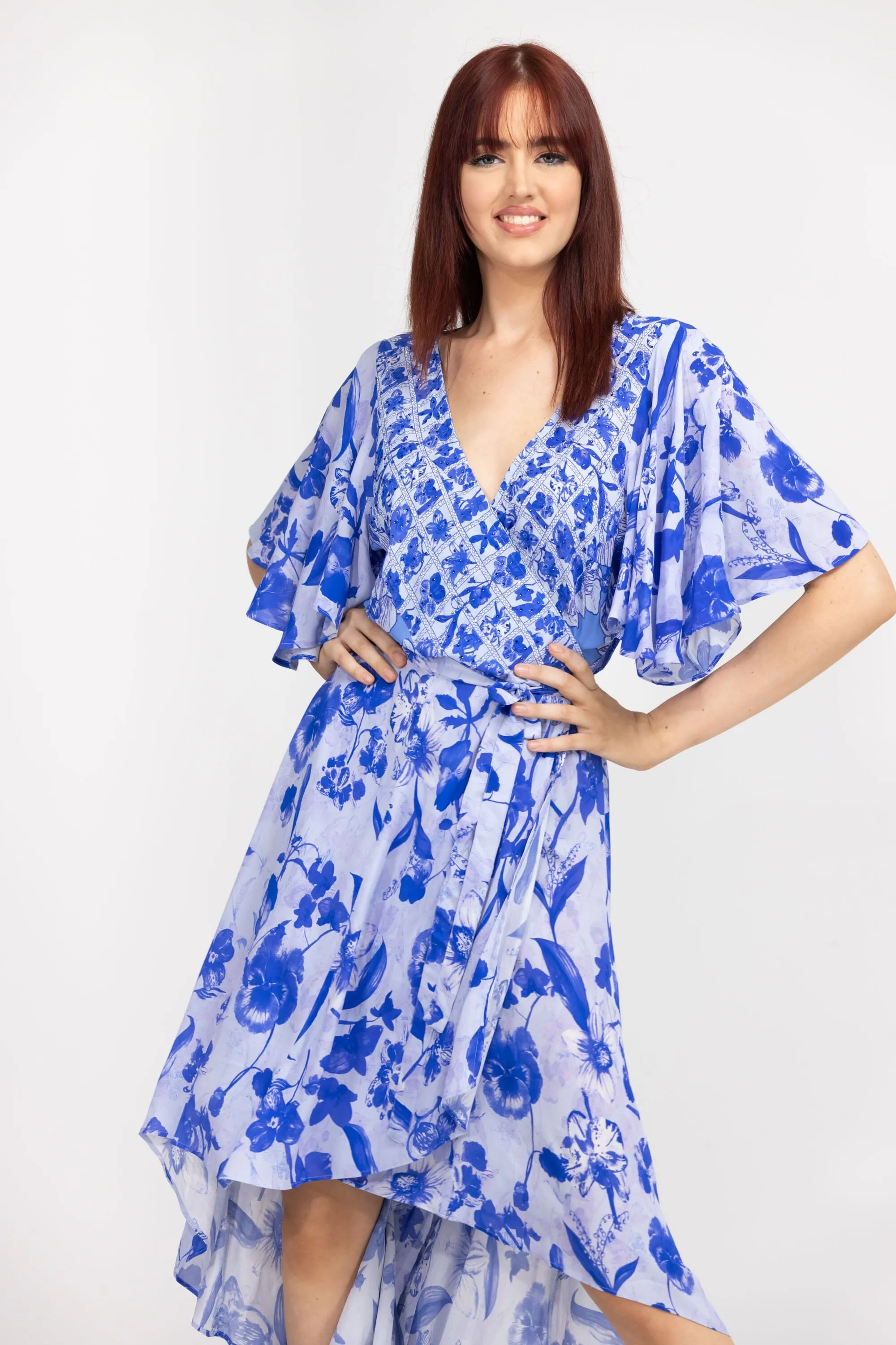 FINLANDIA - WRAP DRESS WITH SHORT SLEEVE