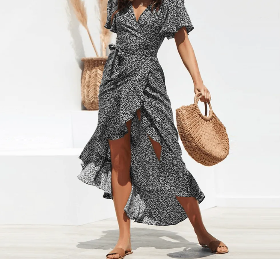 Floaty Boho Wrap Dress  COLORS