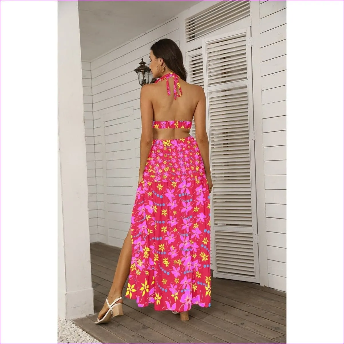 Floral Wear Womens Tie Back Wrap Dress