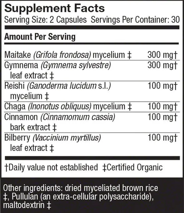 Fungi Perfecti/Host Defense MycoBotanicals Blood Sugar 60 Capsule