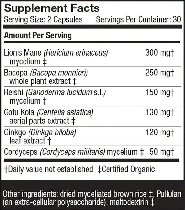 Fungi Perfecti/Host Defense MycoBotanicals Brain 60 VegCap