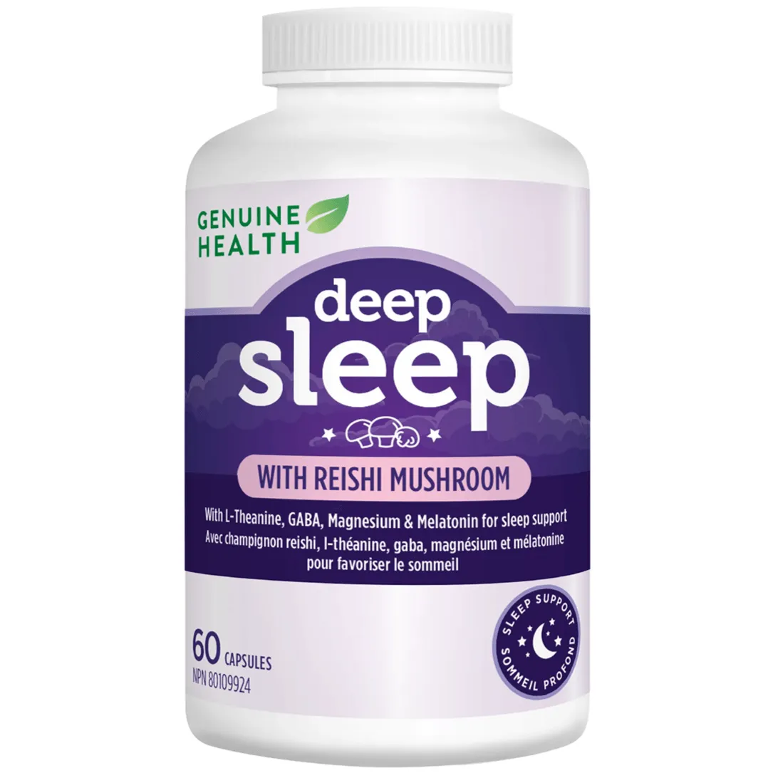 Genuine Health Deep Sleep with Reishi Mushroom 60 Caps *Buy 1 Get 1 Free Satin Sleep Mask*