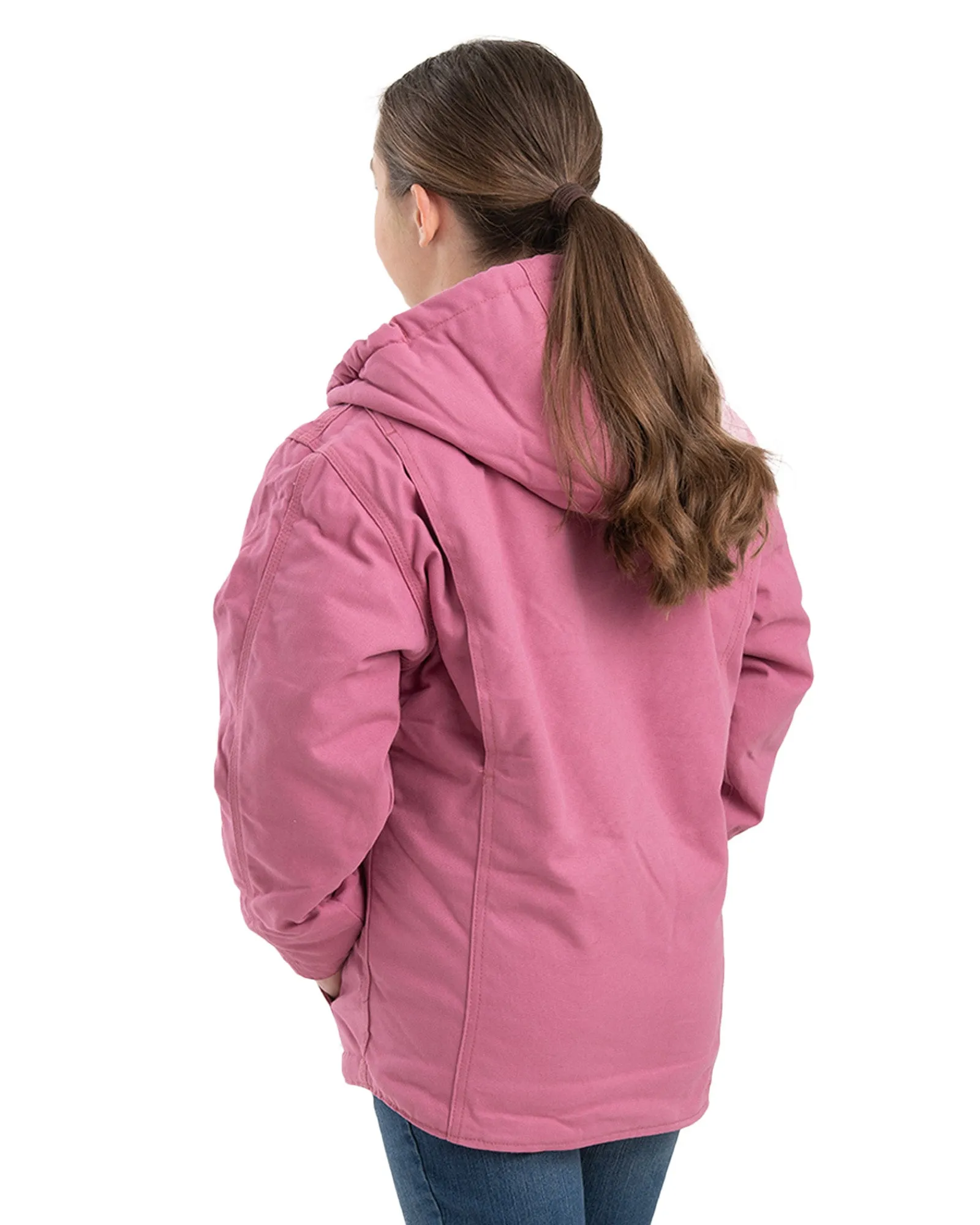 Girls' Sherpa-Lined Softstone Duck Hooded Jacket