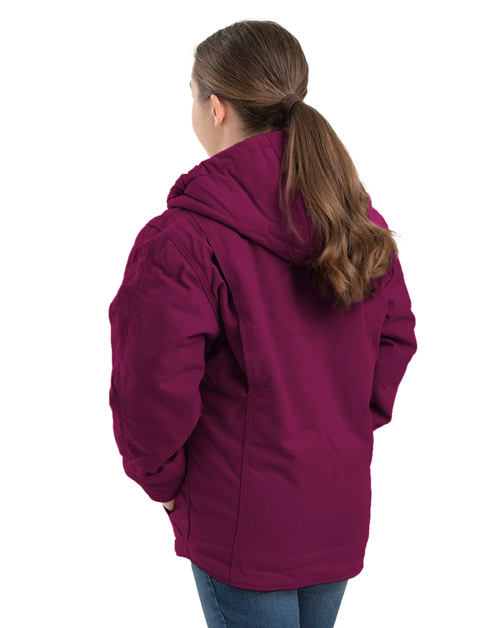 Girls' Sherpa-Lined Softstone Duck Hooded Jacket