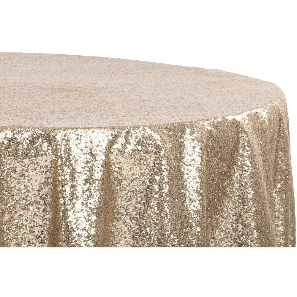 Glitz Sequins 120" Round Tablecloth - Champagne