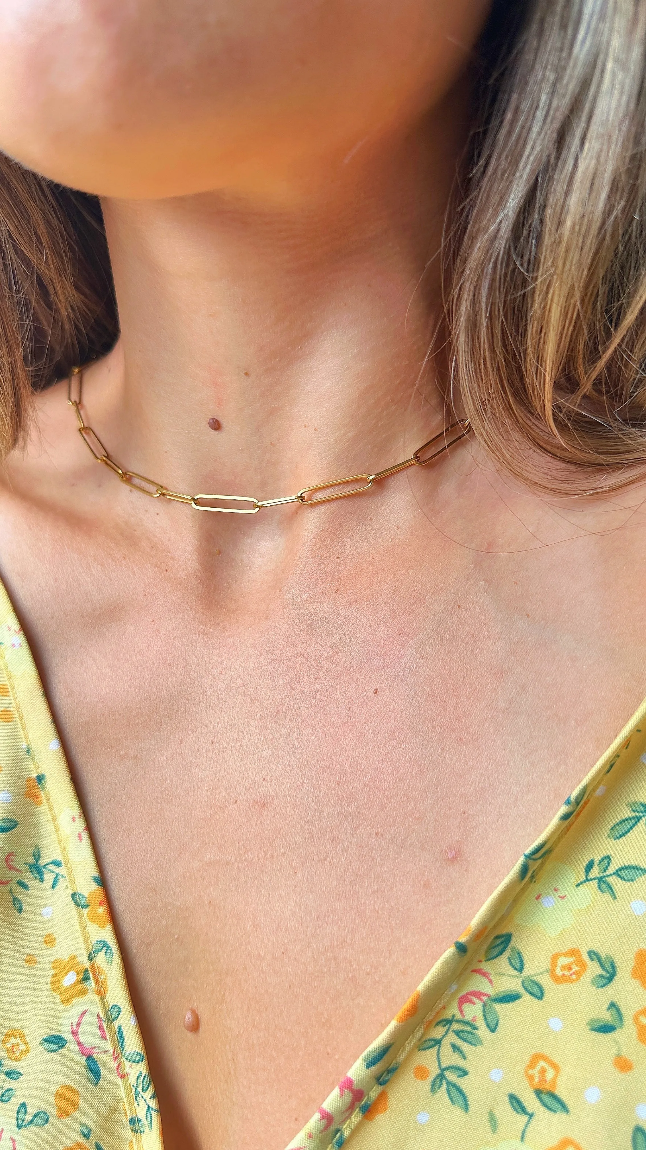 Gold-filled Paper Clip Base Necklace