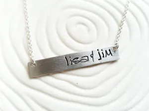 Graffit Text Bar Necklace | Personalized Bar Necklace