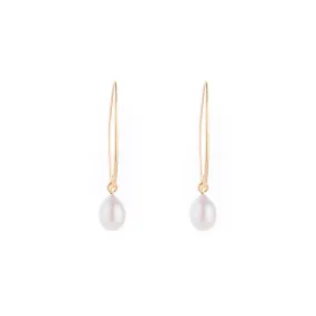 Greta Cultured Pearl Earring, Gold Vermeil