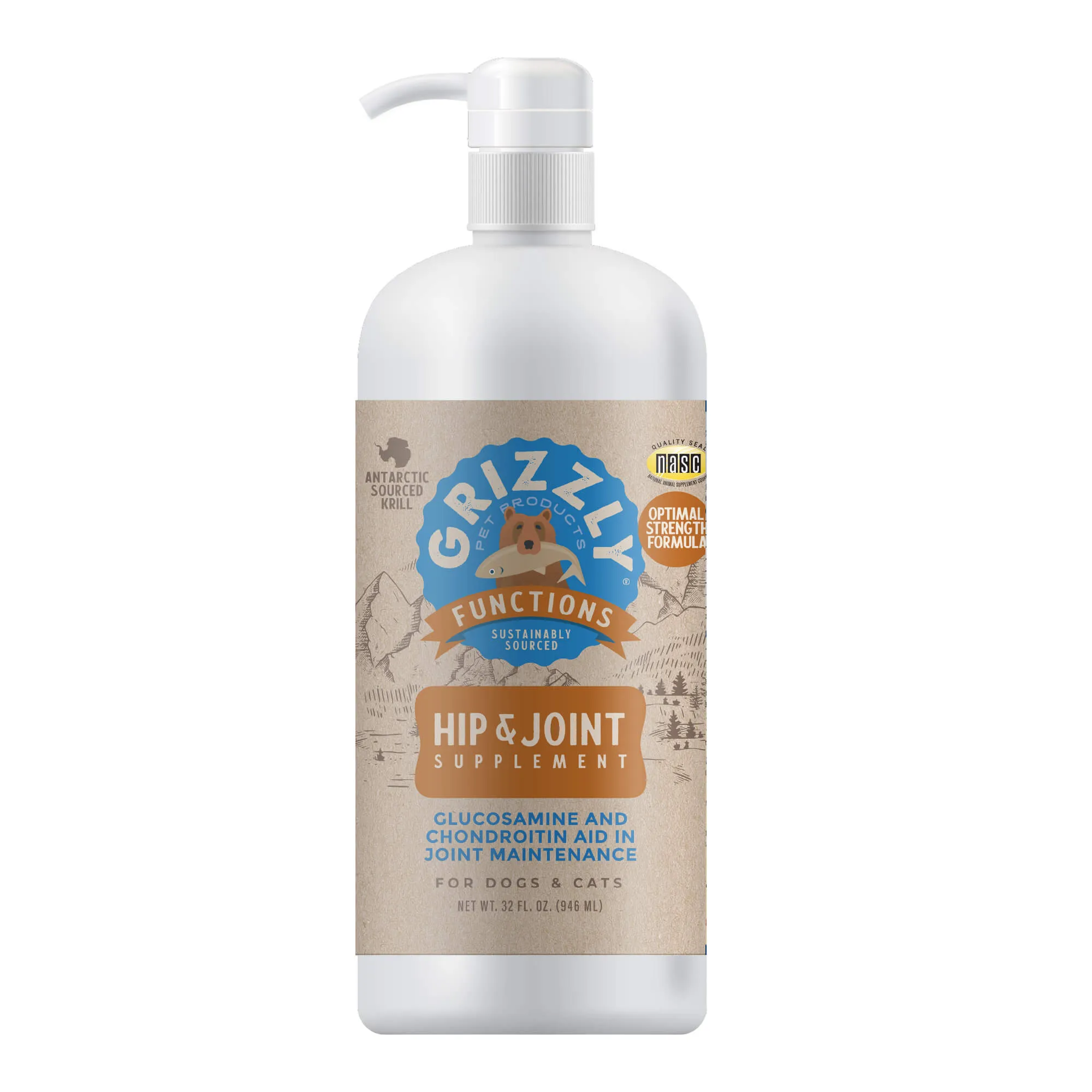 Grizzly Joint Aid - Liquid Hip and Joint Supplement for Dogs and Cats