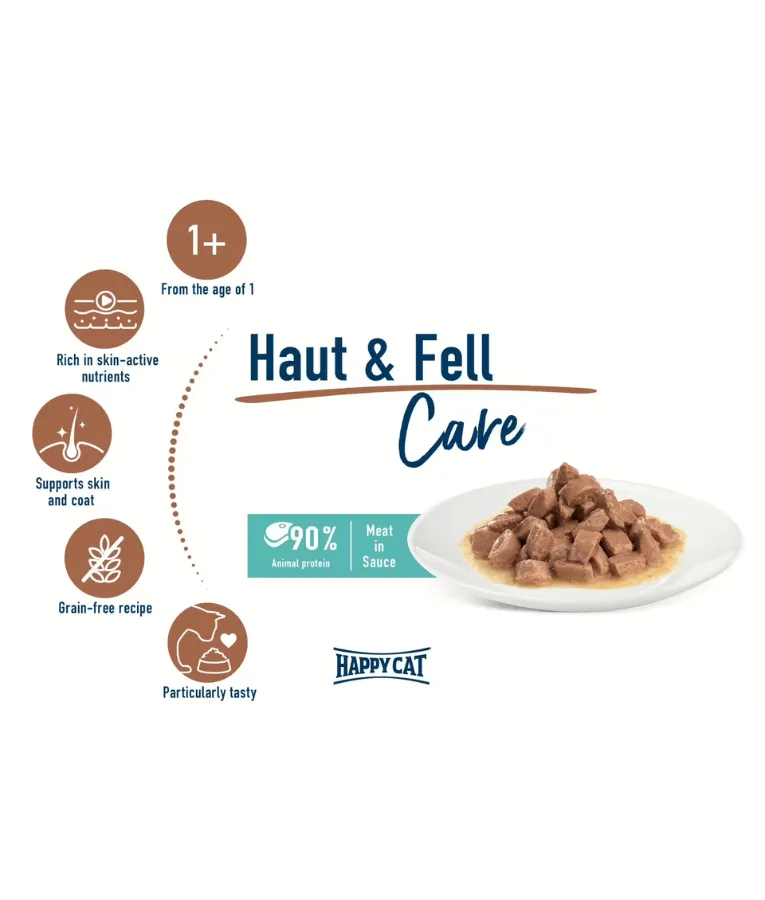 Happy Cat - Meat in Sauce - Care Skin & Coat 85g