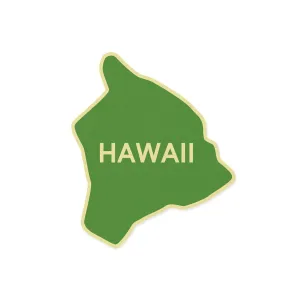 Hawaii Map Wood Shape, Green