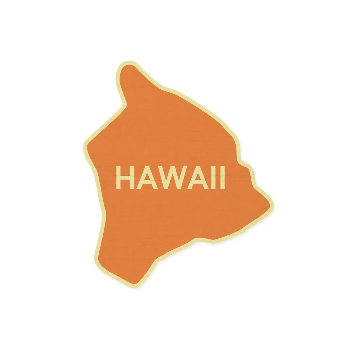 Hawaii Map Wood Sign, Orange