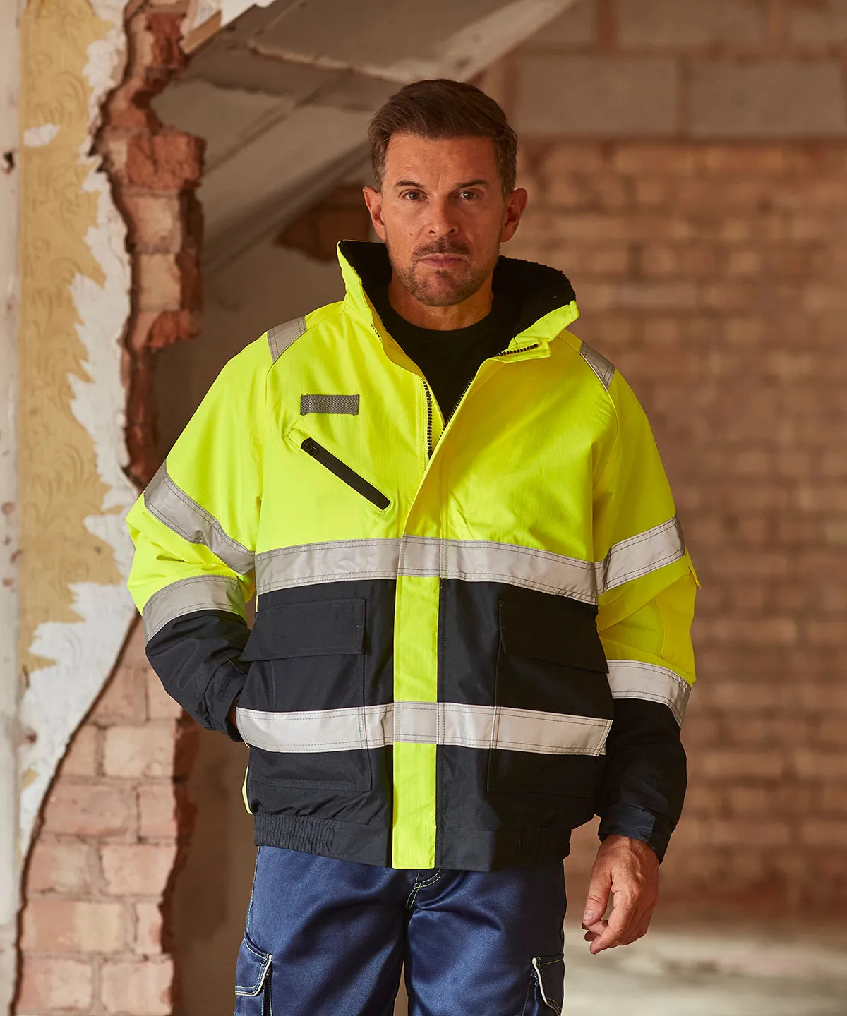 Hi-vis fontaine flight jacket (HVP209) | Yellow