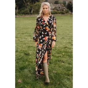 Hope & Ivy Bunty Floral-Print Maxi Wrap Dress in Feather Lurex 7900