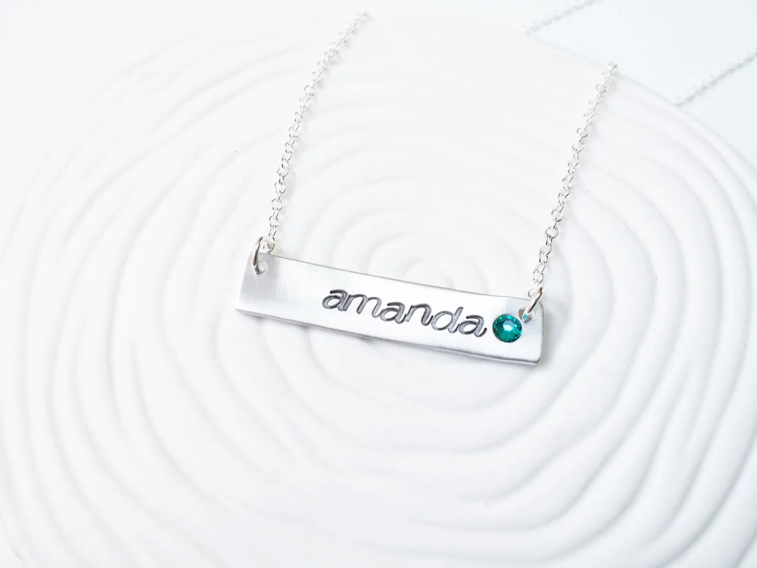 ID Bar Necklace with Birthstone | Name Necklace | Mother's Necklace