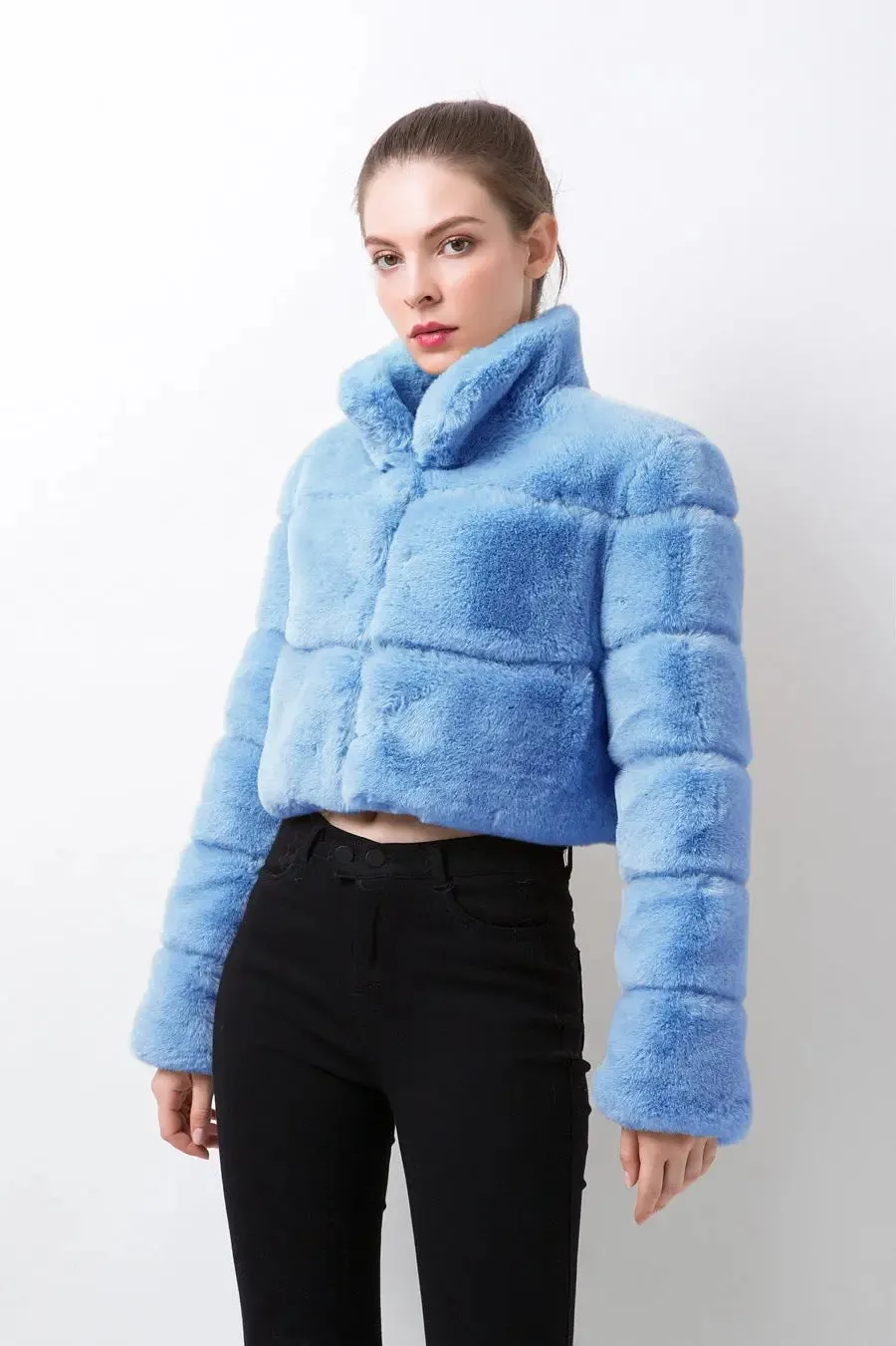 Imitation Fur Imitation Horizontal Stitching Fur Jacket