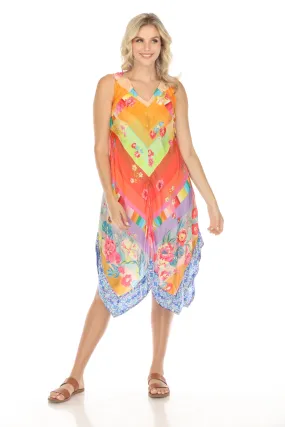 Johnny Was Summeriah Silk Midi Dress Boho Chic C33824