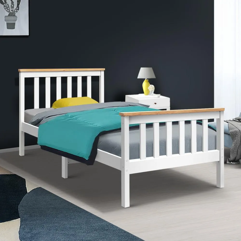 Kewarra Wooden Single Bed Frame White