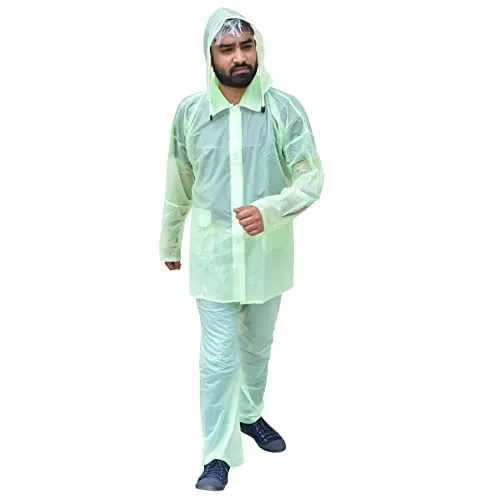 Kuber Industries PVC Raincoat for Men | Raincoat for Women| Waterproof Raincoat with Hood | Rain Coat for Men's Waterproof Bike (Sea Green)