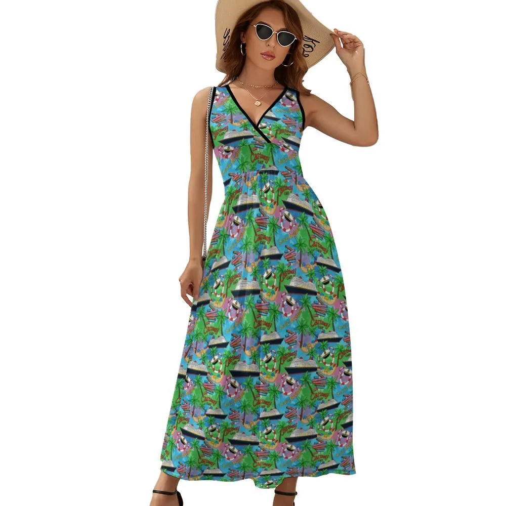 Let's Cruise Women's Long Sleeveless Dress