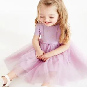 Little maven 2024 Girls Clothes Summer Rainbow Purple Mesh Princess Dress Girls Dresses 2023 Wedding Party Dress for Kids Summer