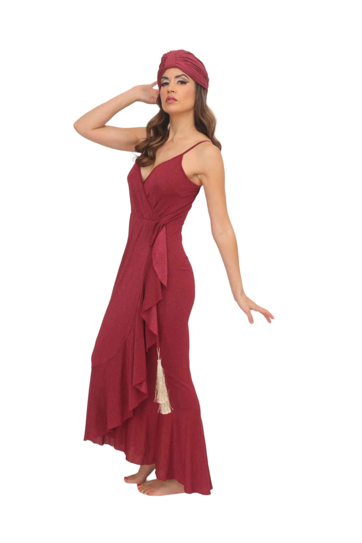 Maglia Donna Wrap Dress - Cherry