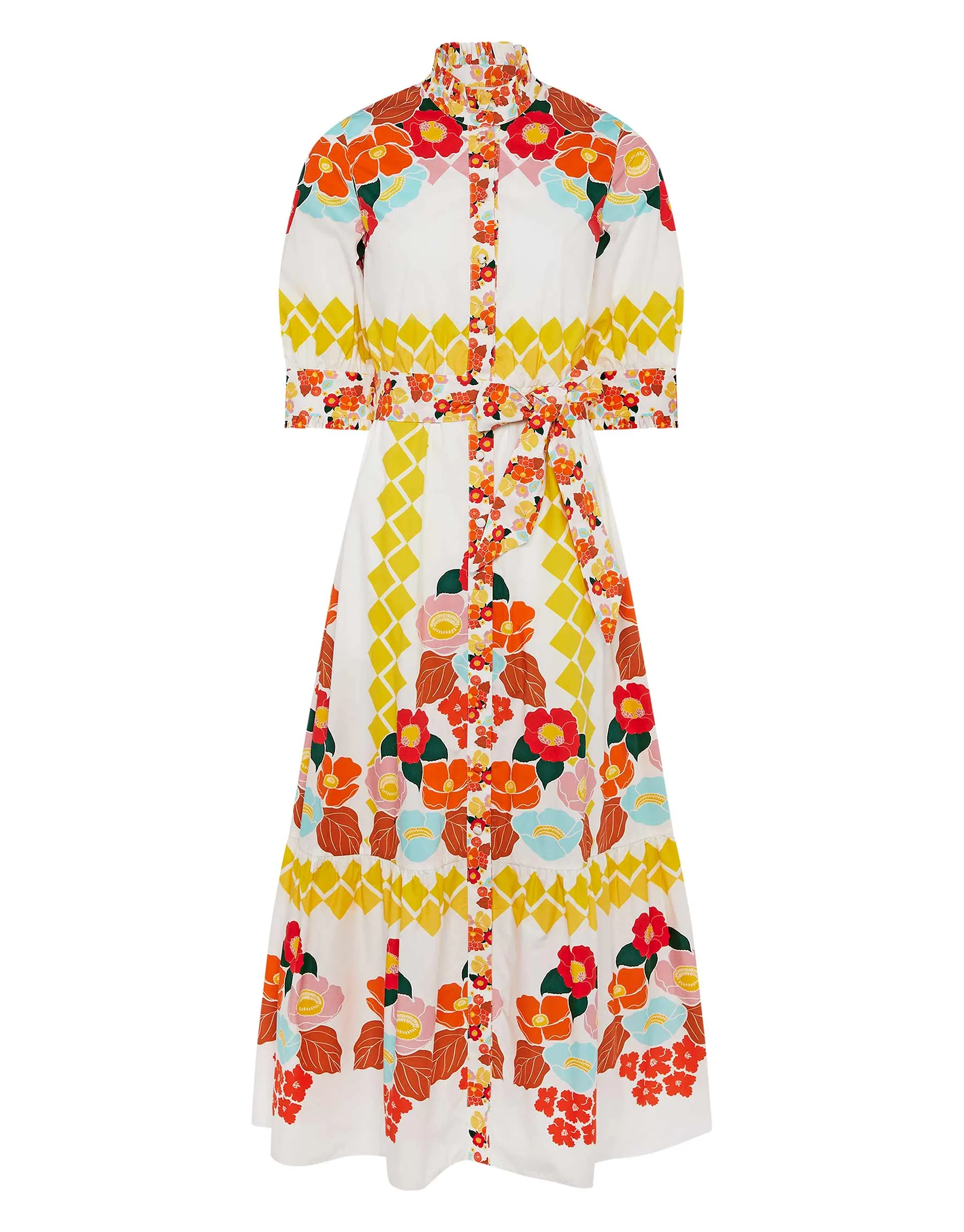 Marni Midi Dress -  Astro Flowers White - SALE