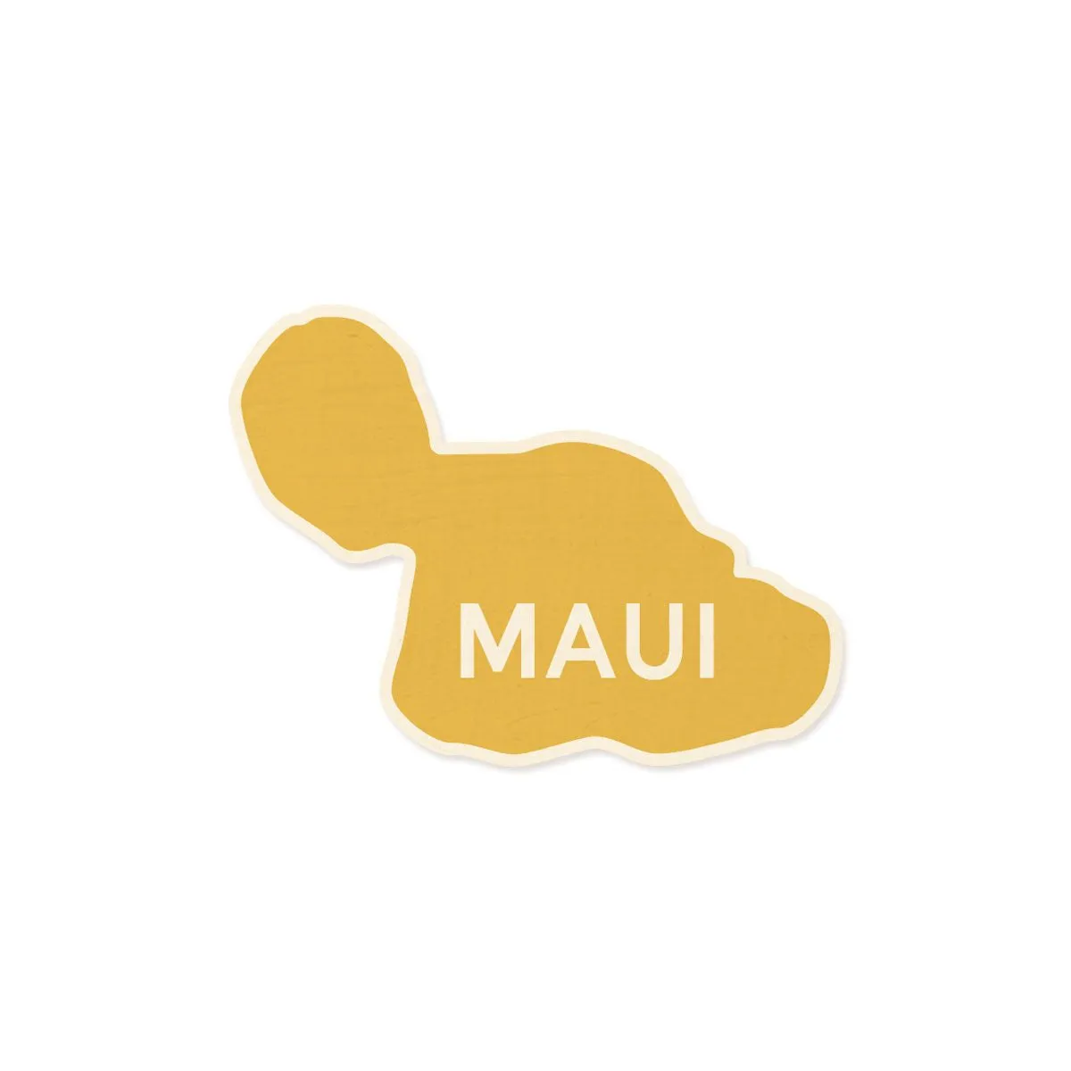 Maui Map Wood Shape, Yellow