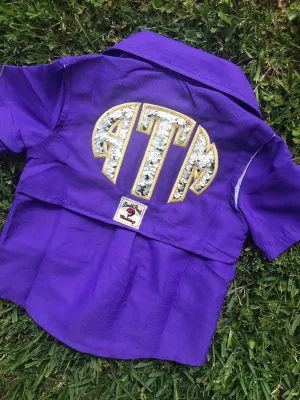 Mermaid Sequin Monogrammed Kids Fishing Shirt/Onesie