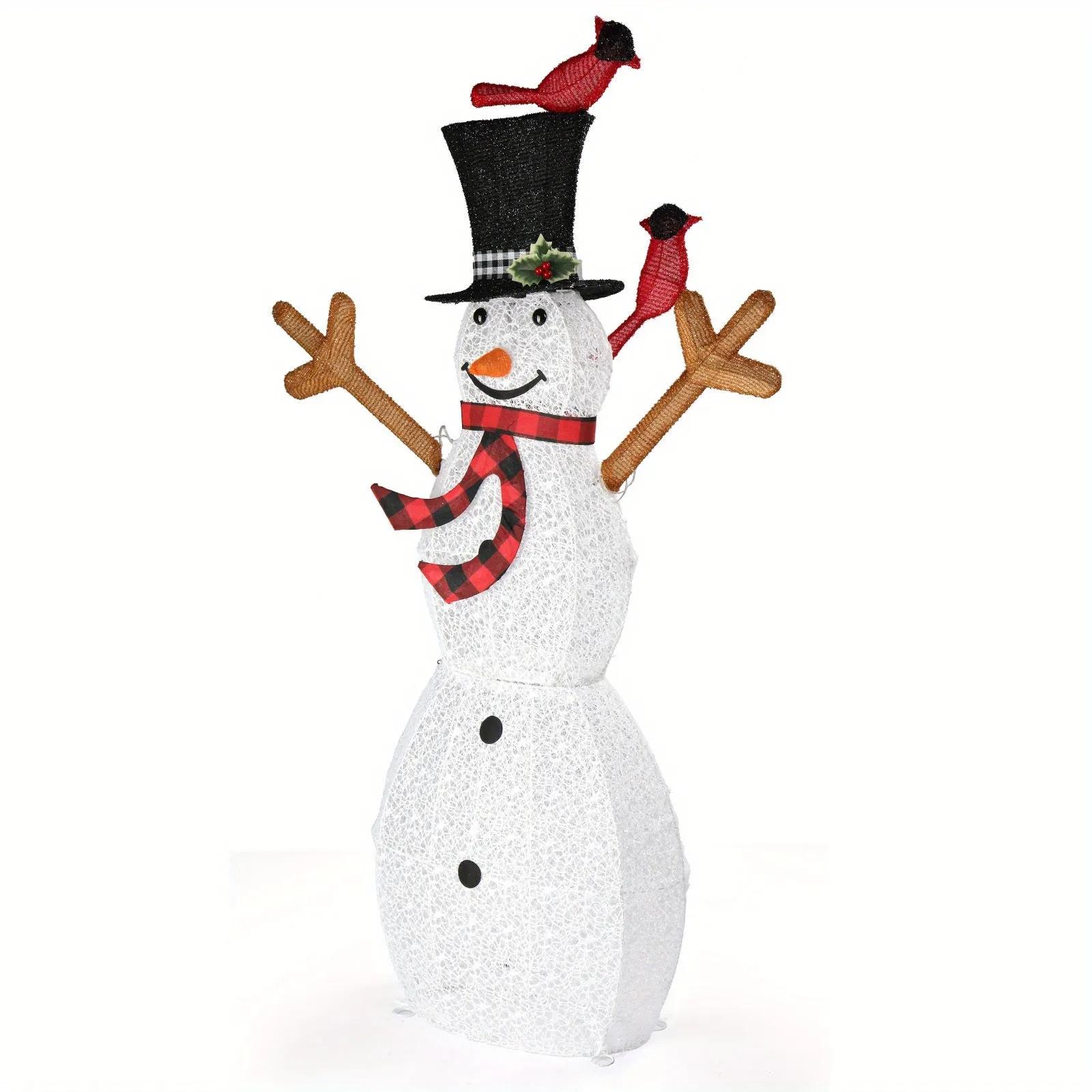 Merry Brightness, Charming 5ft LED Snowman with Birds - Easy Pop-Up Outdoor Christmas Decor, USB Powered, Weather-Resistant Holiday Light Display