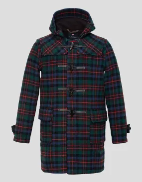 MORRIS DUFFLE COAT - NAVY/GREEN/RED PANE