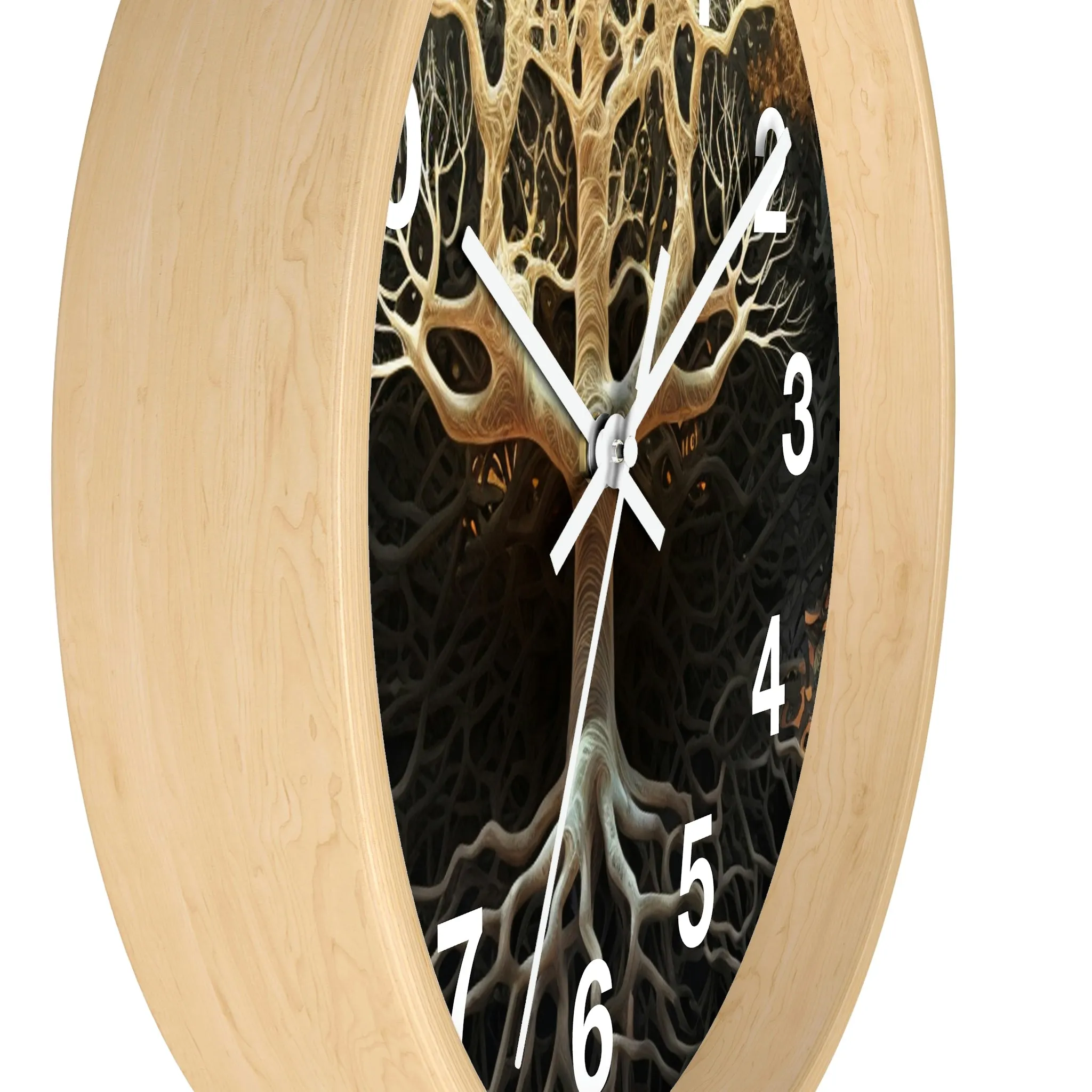 Mycelium Tree Roots Wall Clock w/ numbers