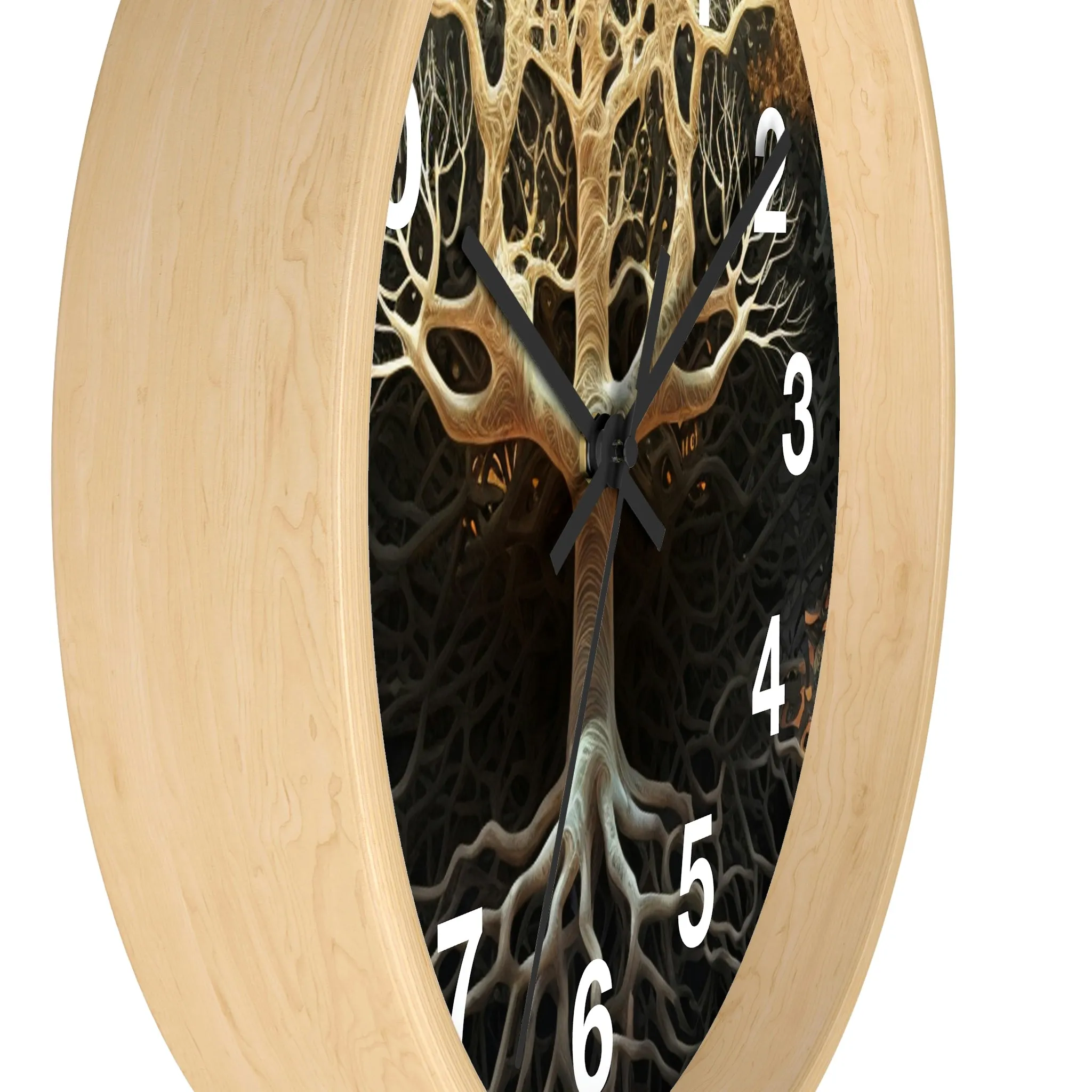 Mycelium Tree Roots Wall Clock w/ numbers