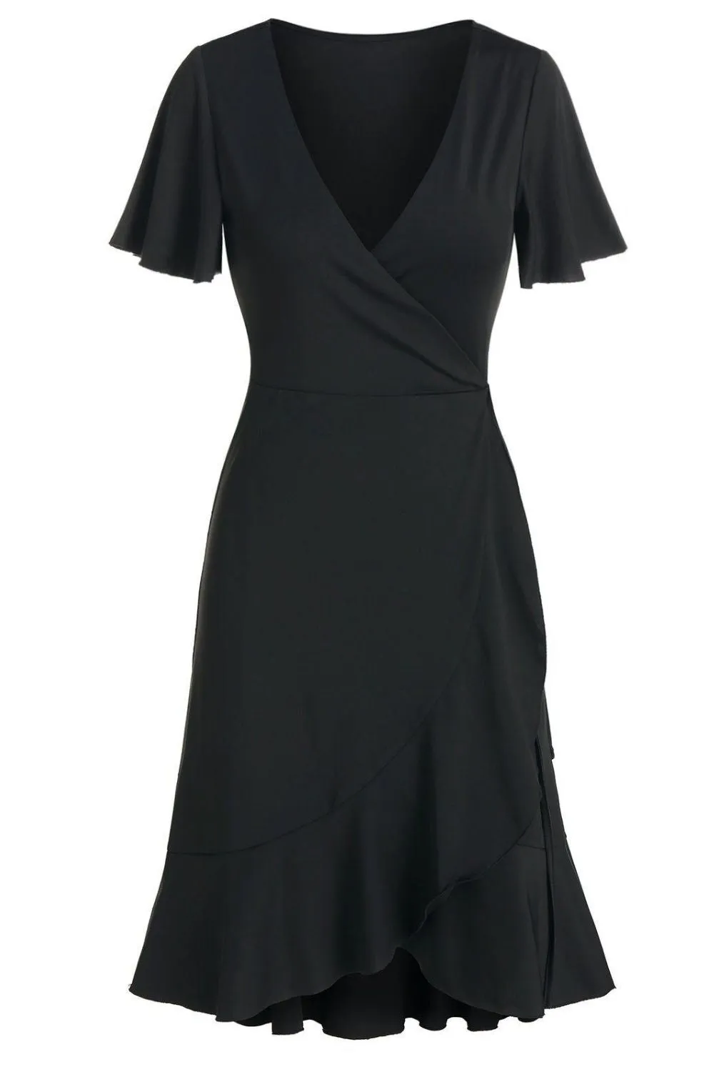 Nancy Black Wrap Dress