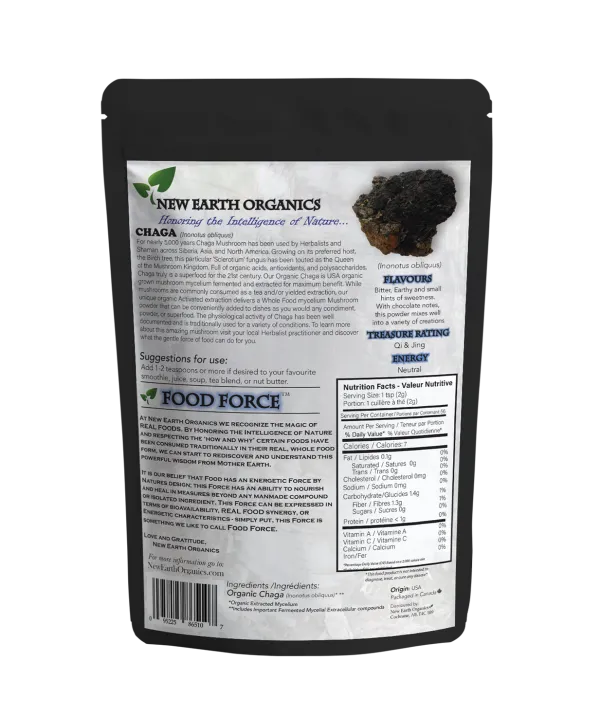 New Earth Organics Chaga Mushroom (112g)