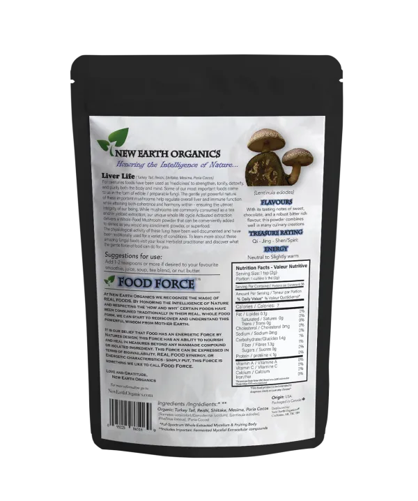 New Earth Organics Liver Life - 5 Mushroom Blend (112g)