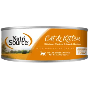 Nutrisource Chicken, Turkey, and Lamb Canned Cat Food 5.5 oz