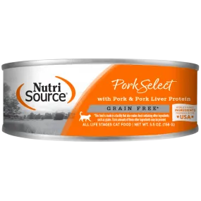 Nutrisource Pork & Pork Liver Select Grain-Free Canned Cat Food 5.5 oz