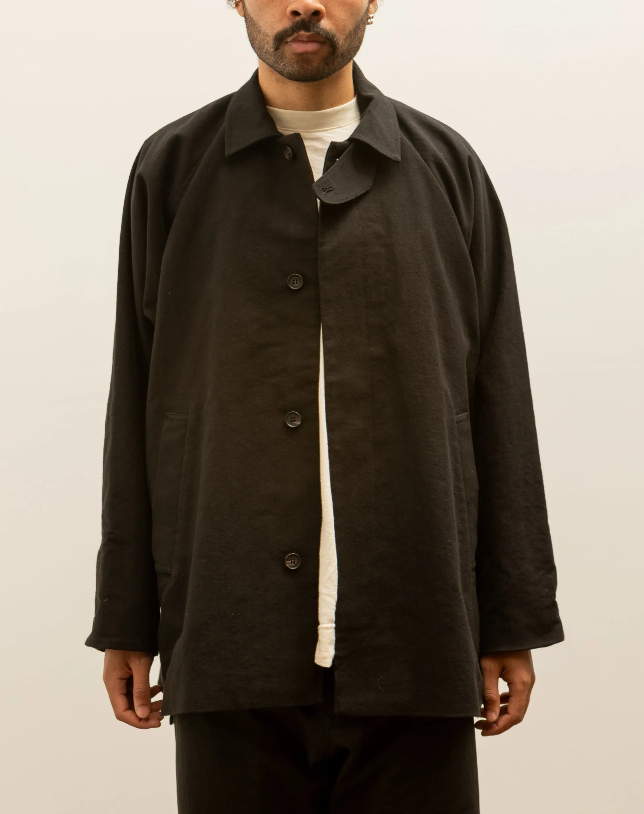 O-Project Short Mac Coat, Black