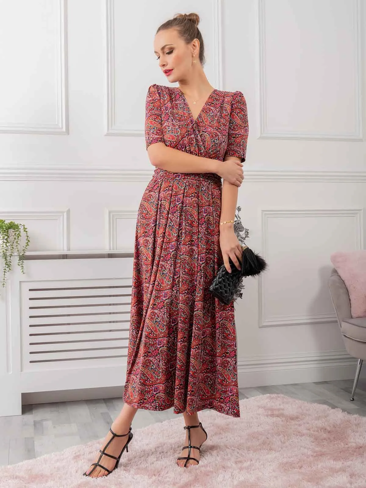 Oakley Wrap Maxi Dress, Paisley Multi