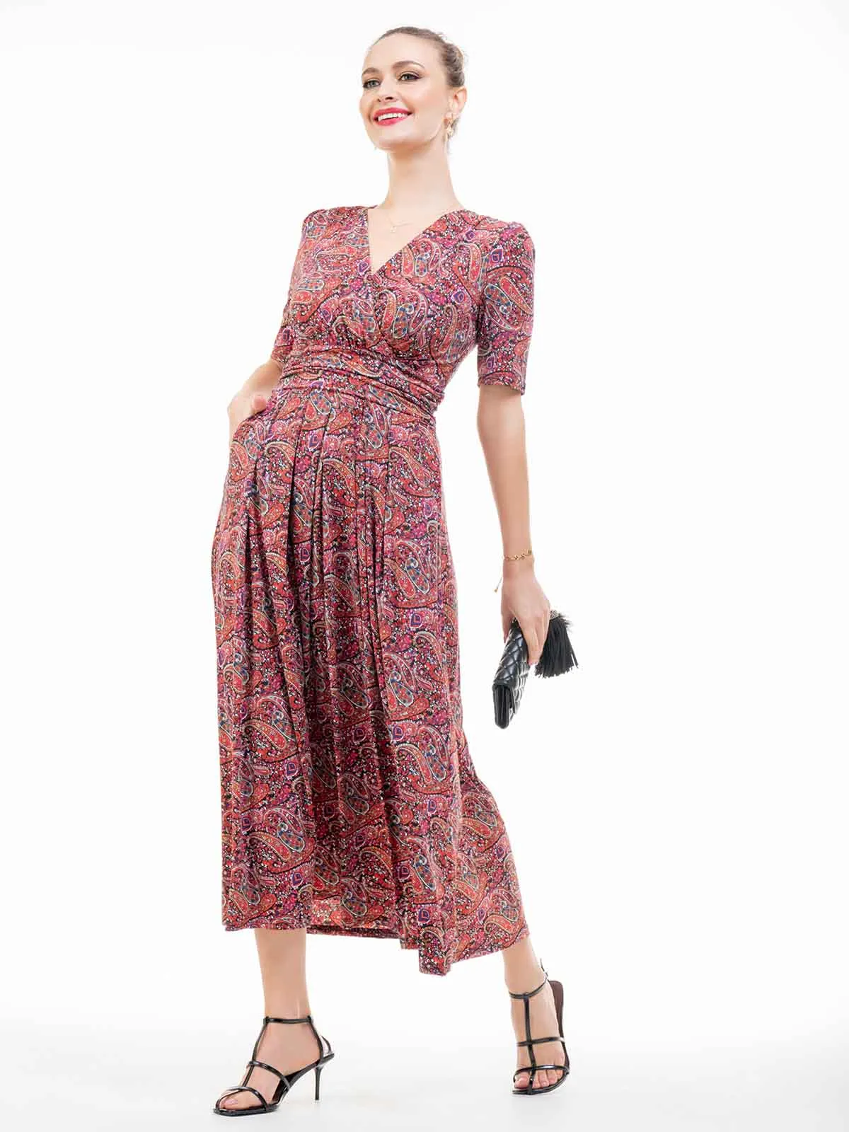 Oakley Wrap Maxi Dress, Paisley Multi