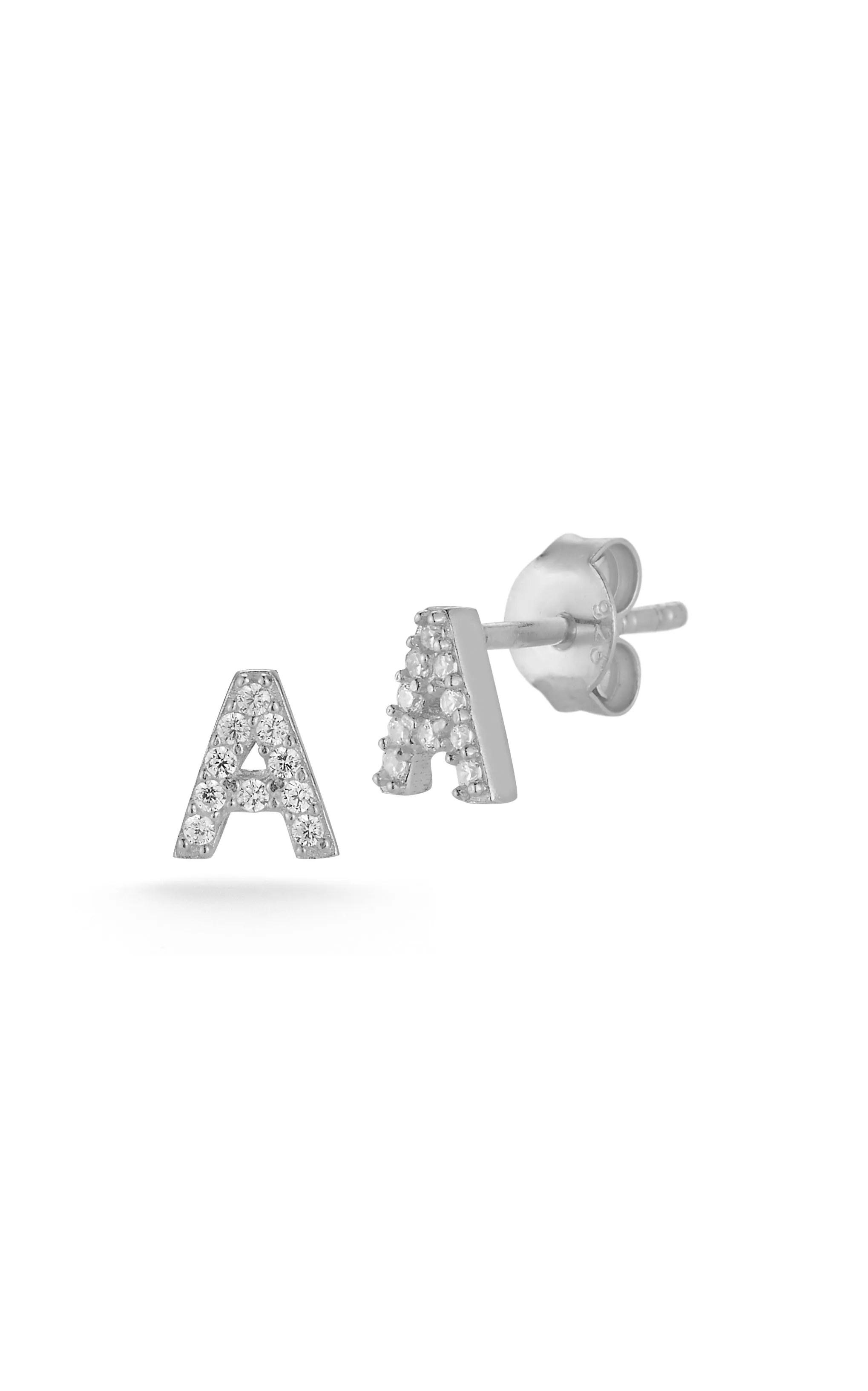 Pavé Initial Stud Earring