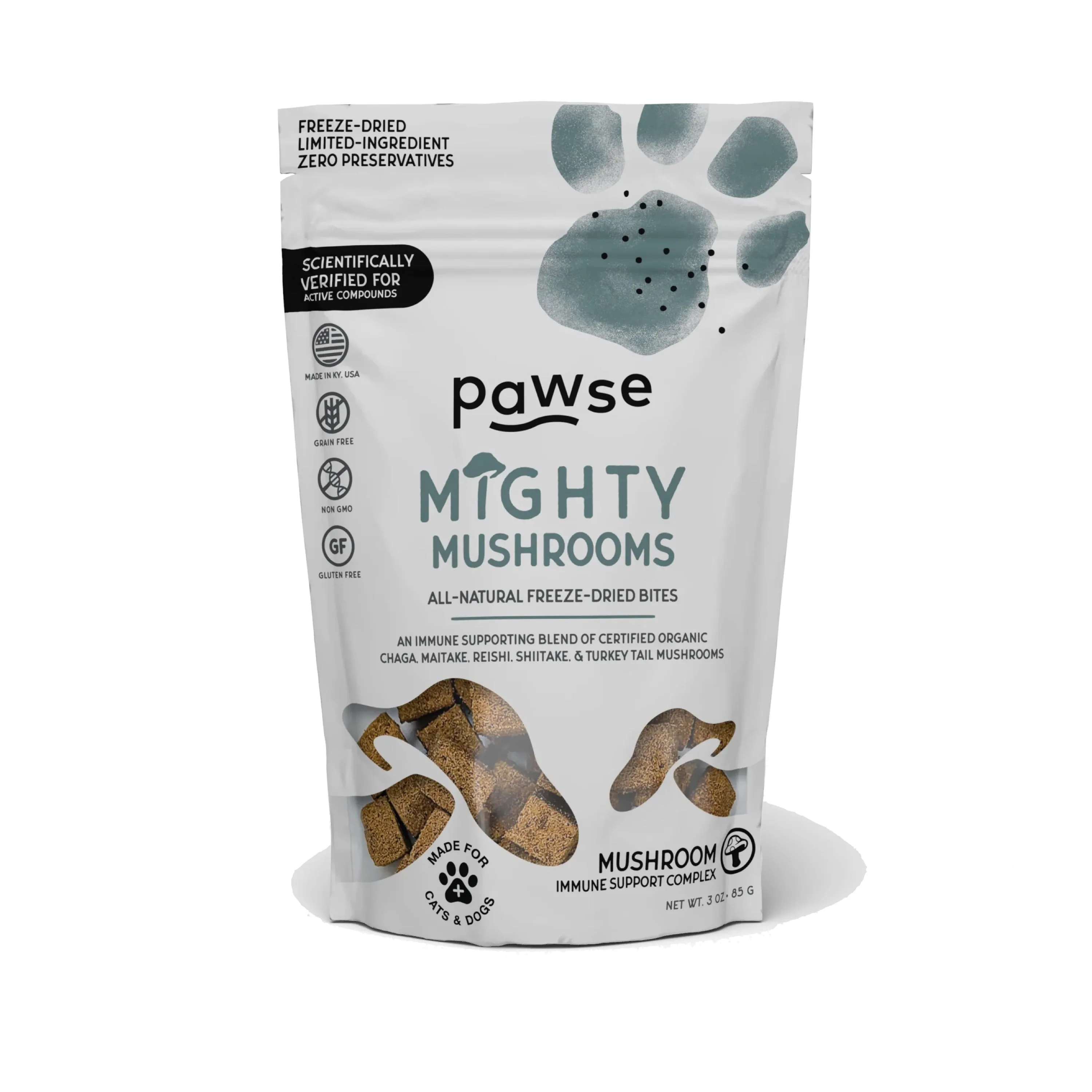 Pawse Mighty Mushrooms Freeze-Dried Bites 2.5oz