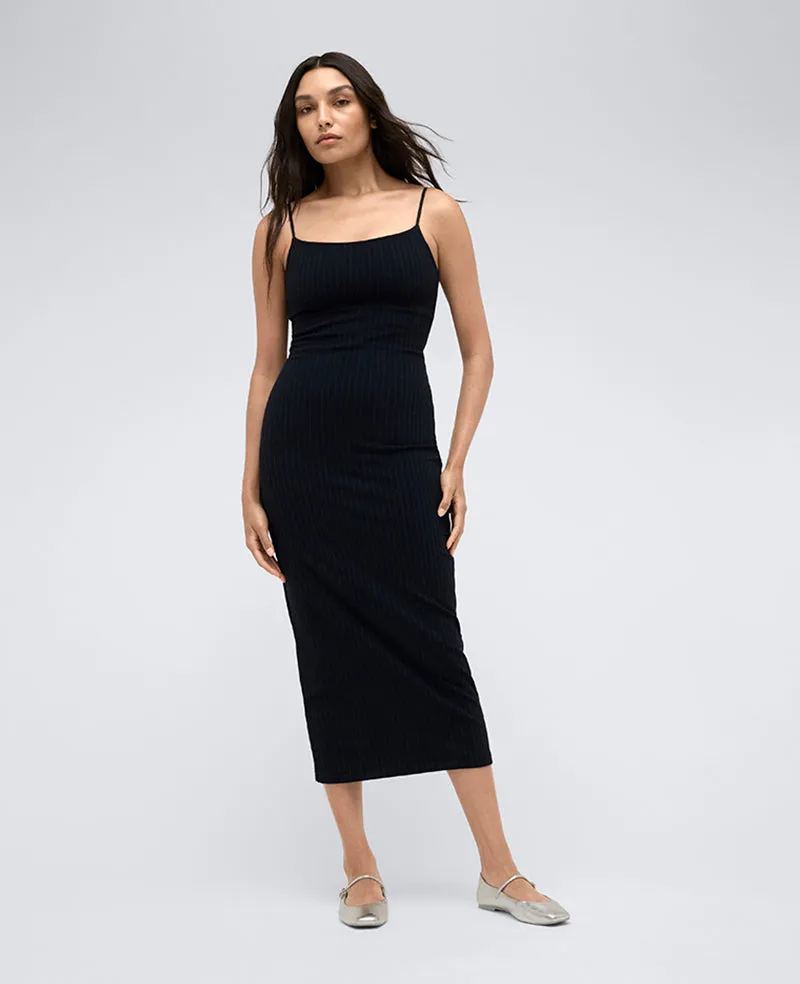 Pinstripe Maxi Slip Dress