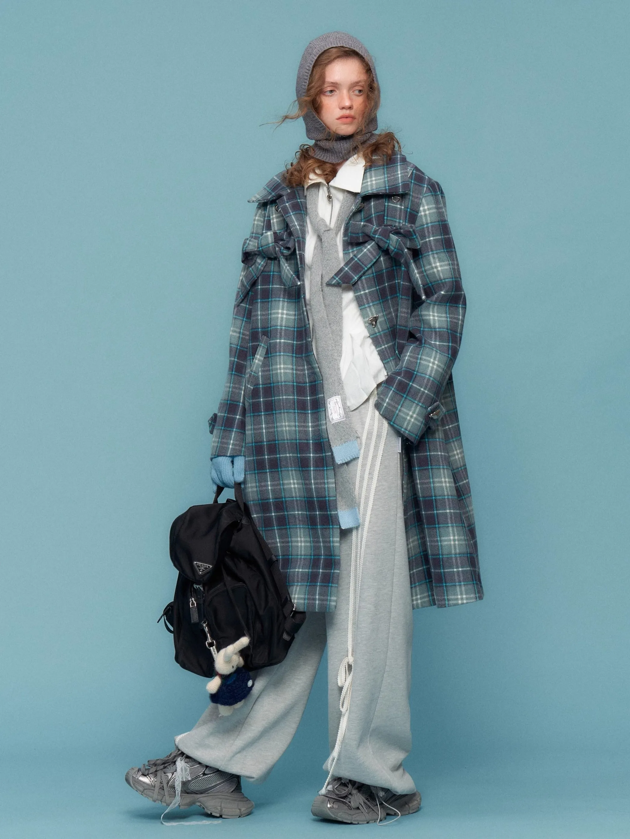 Plaid Toggle Duffle Coat