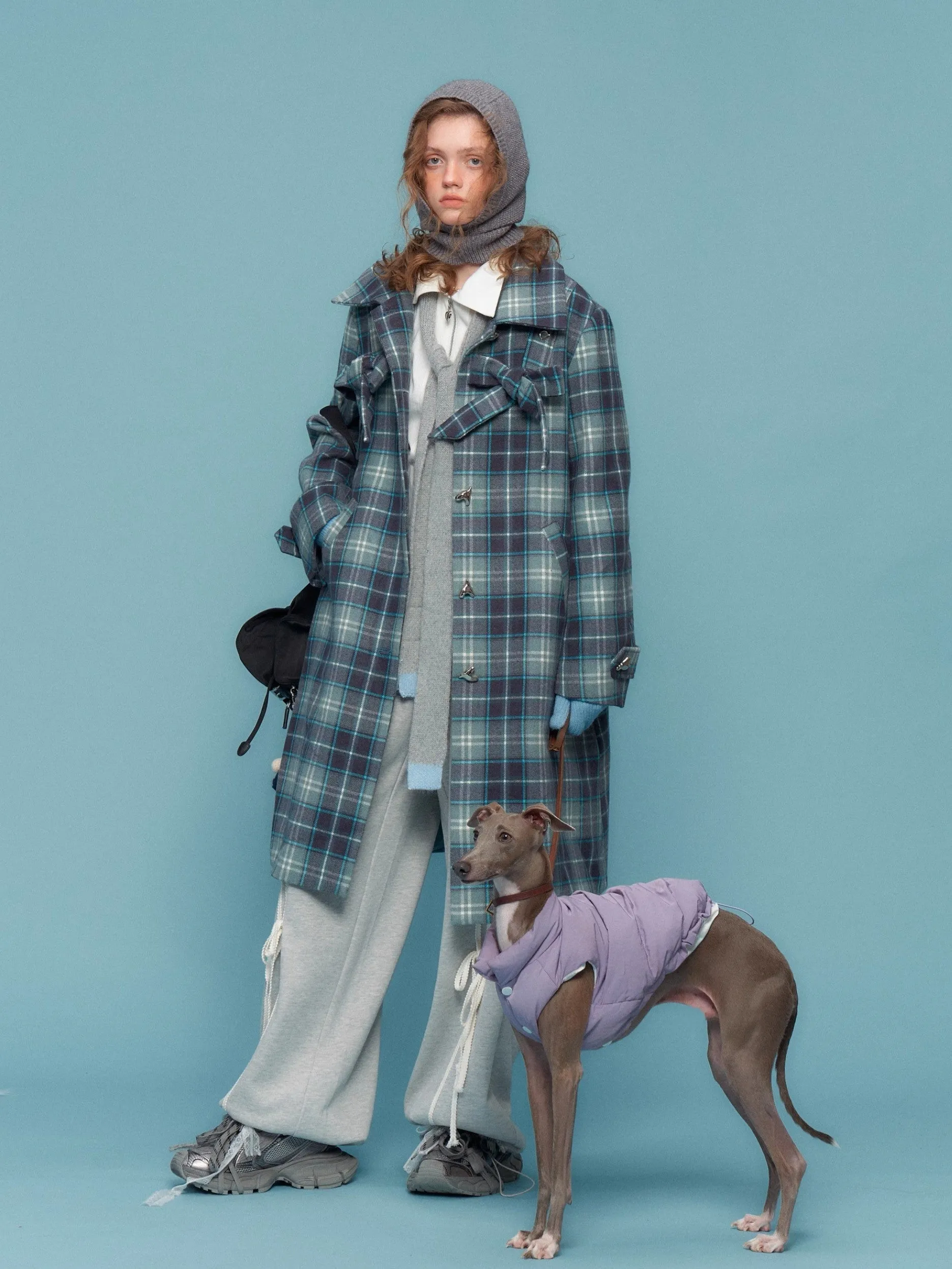 Plaid Toggle Duffle Coat